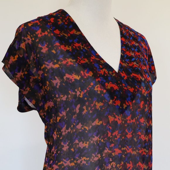 CABI Size XS Bonus Blouse Multicolor Style # 3428 Black red blue - Picture 7 of 10